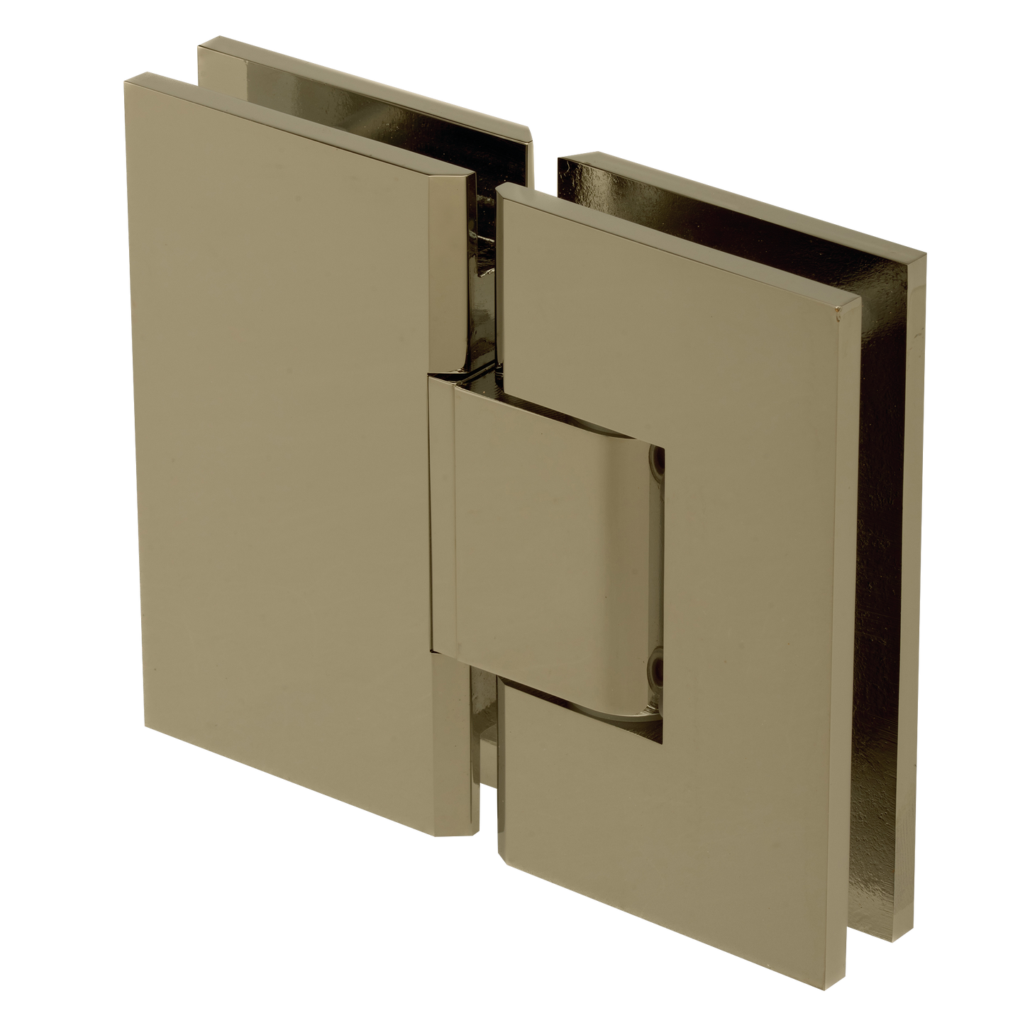 Adjustable 180 Degree Heavy Duty Glass-to-Glass Hinge with Squared Corners