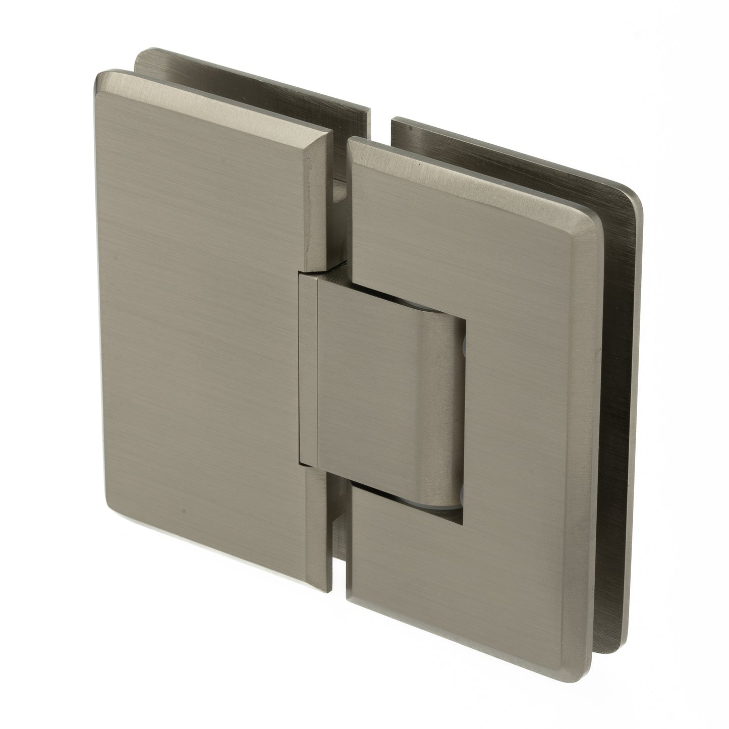 Adjustable 180 Degree Heavy Duty Glass-to-Glass Hinge with Beveled Edges