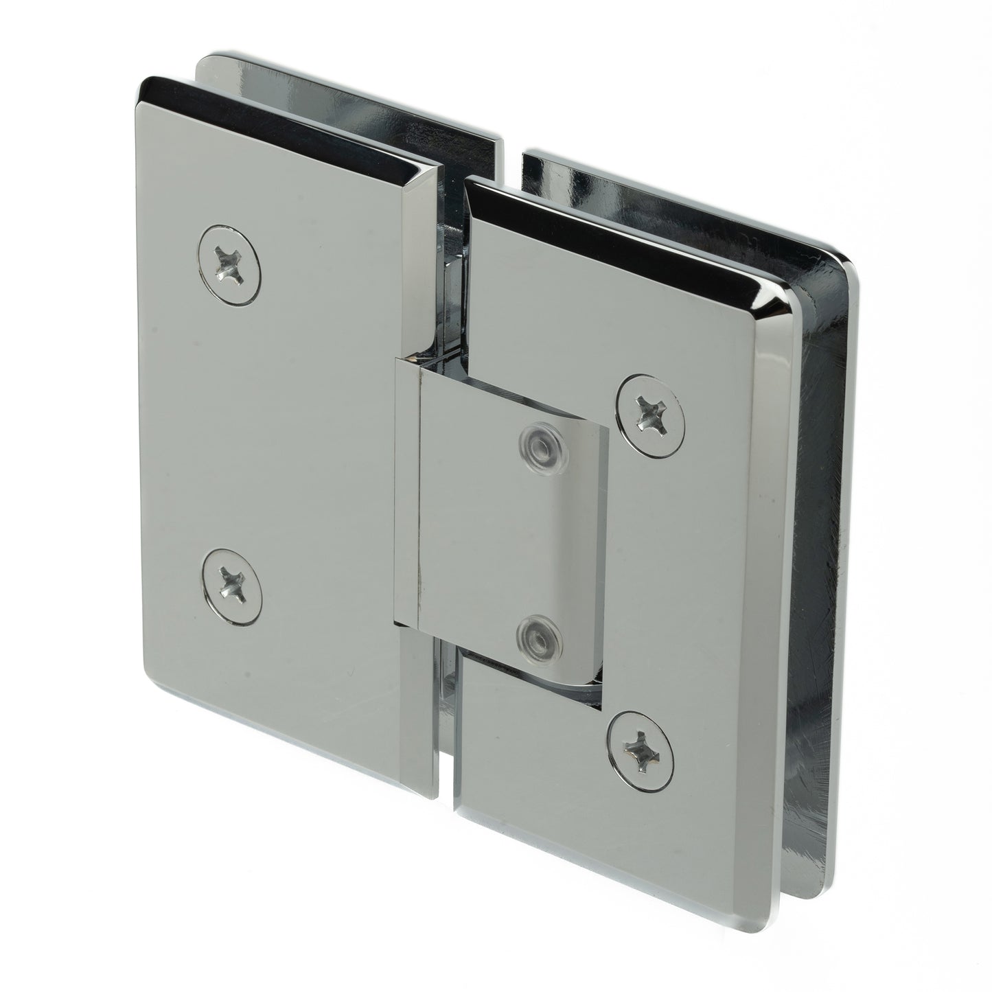 Adjustable 180 Degree Heavy Duty Glass-to-Glass Hinge with Beveled Edges