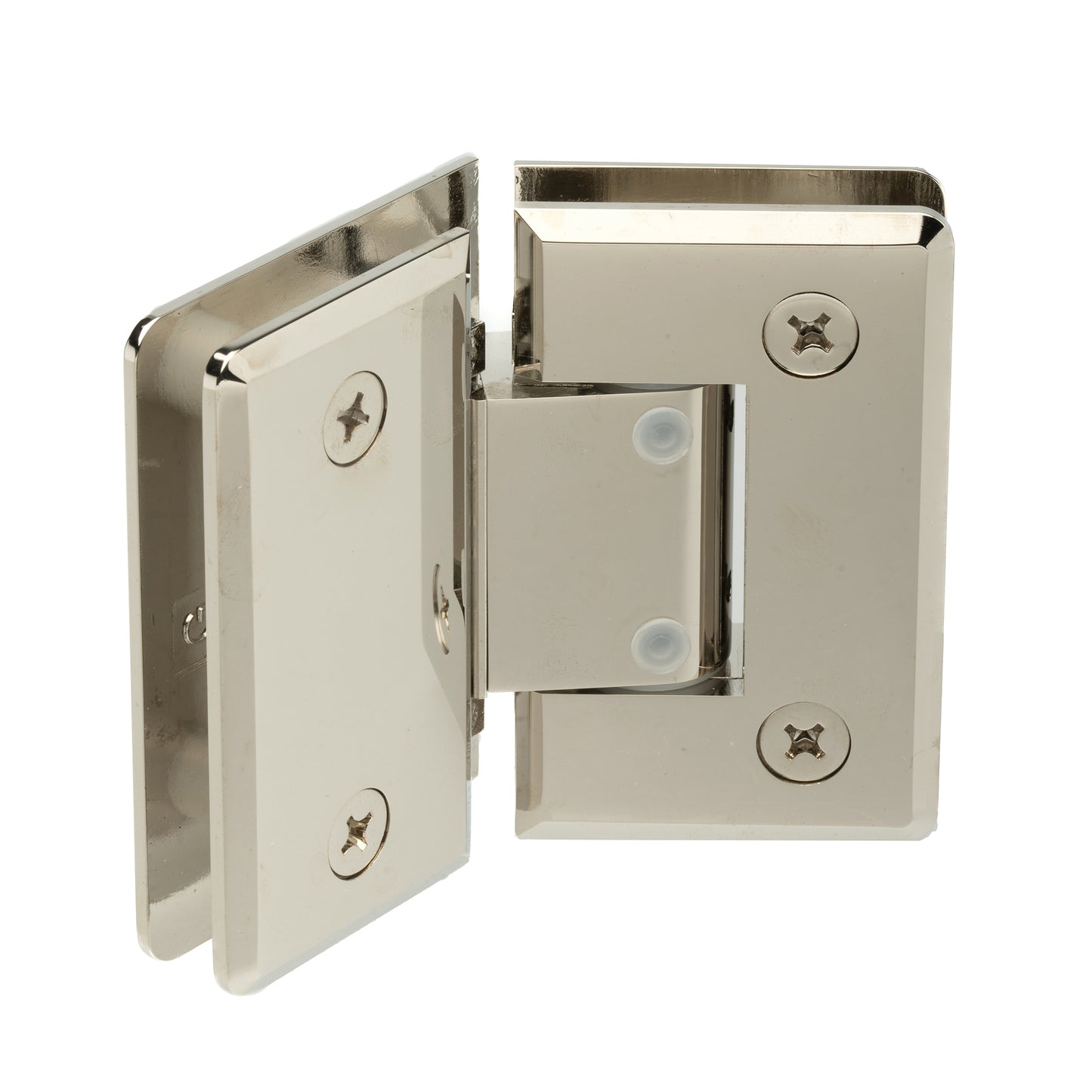 Adjustable 135 Degree Standard Duty Glass-to-Glass Hinge with Beveled Edges