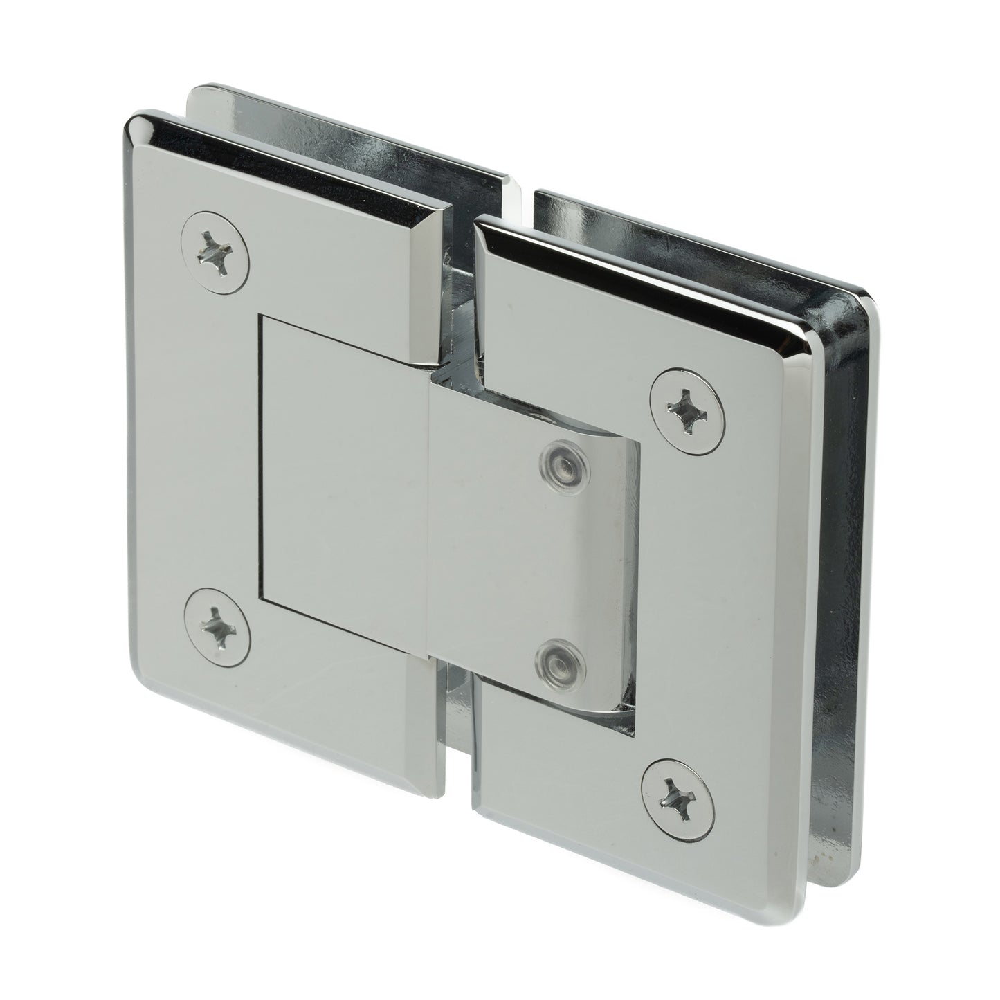 Adjustable 180 Degree Standard Duty Glass-to-Glass Hinge with Beveled Edges