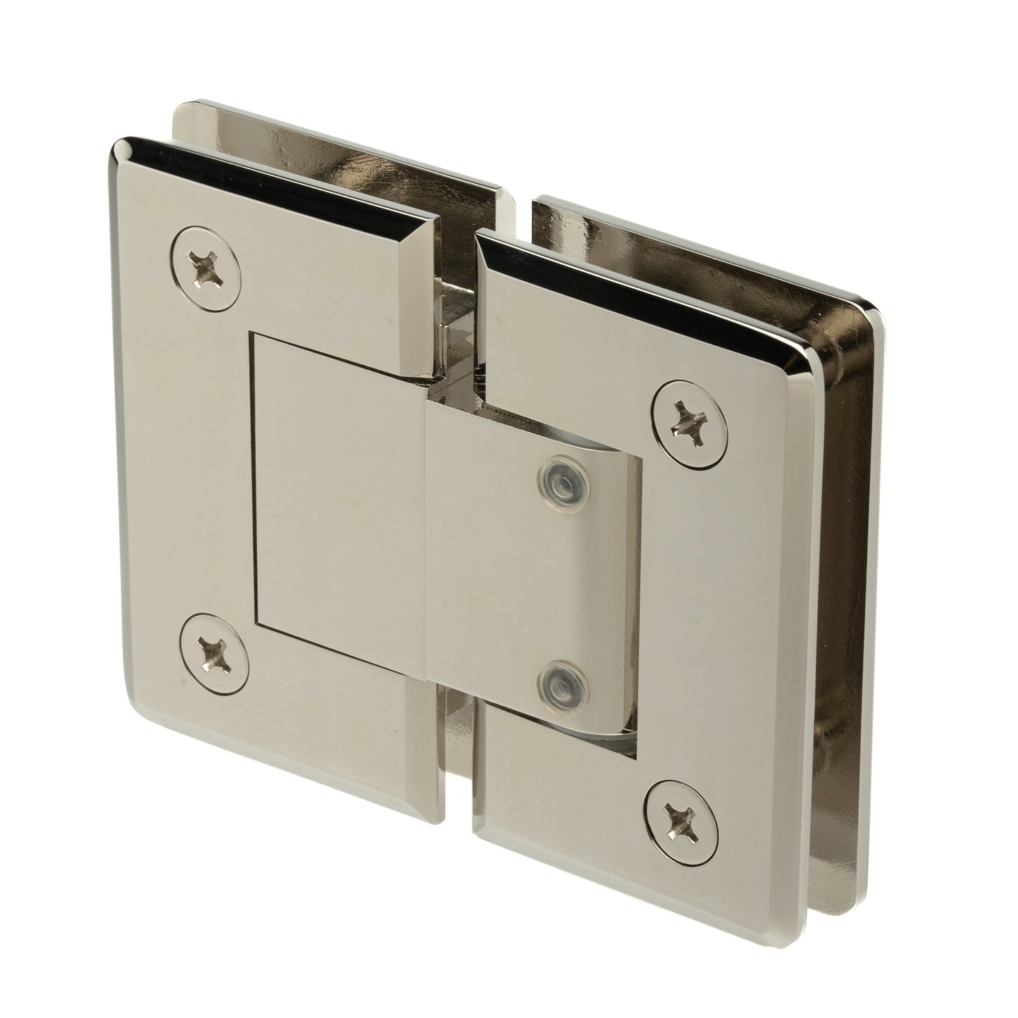 Adjustable 180 Degree Standard Duty Glass-to-Glass Hinge with Beveled Edges