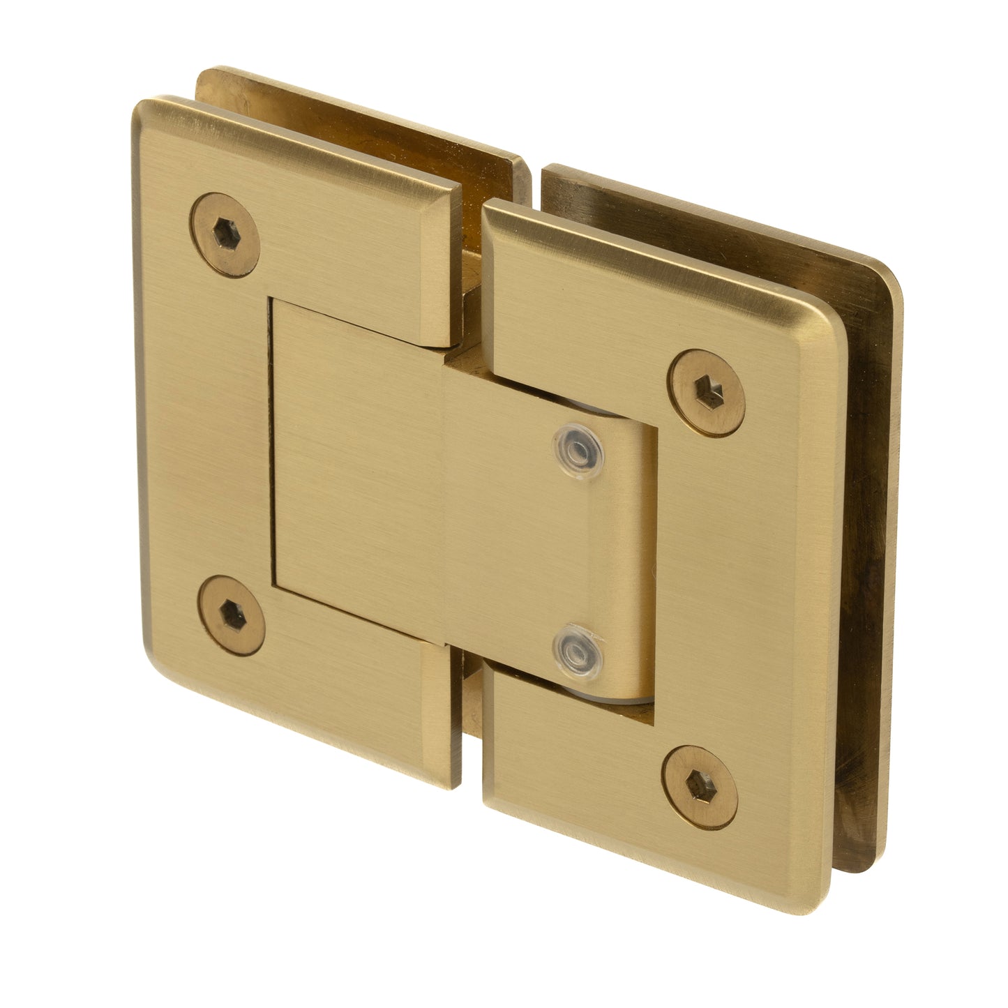 Adjustable 180 Degree Standard Duty Glass-to-Glass Hinge with Beveled Edges