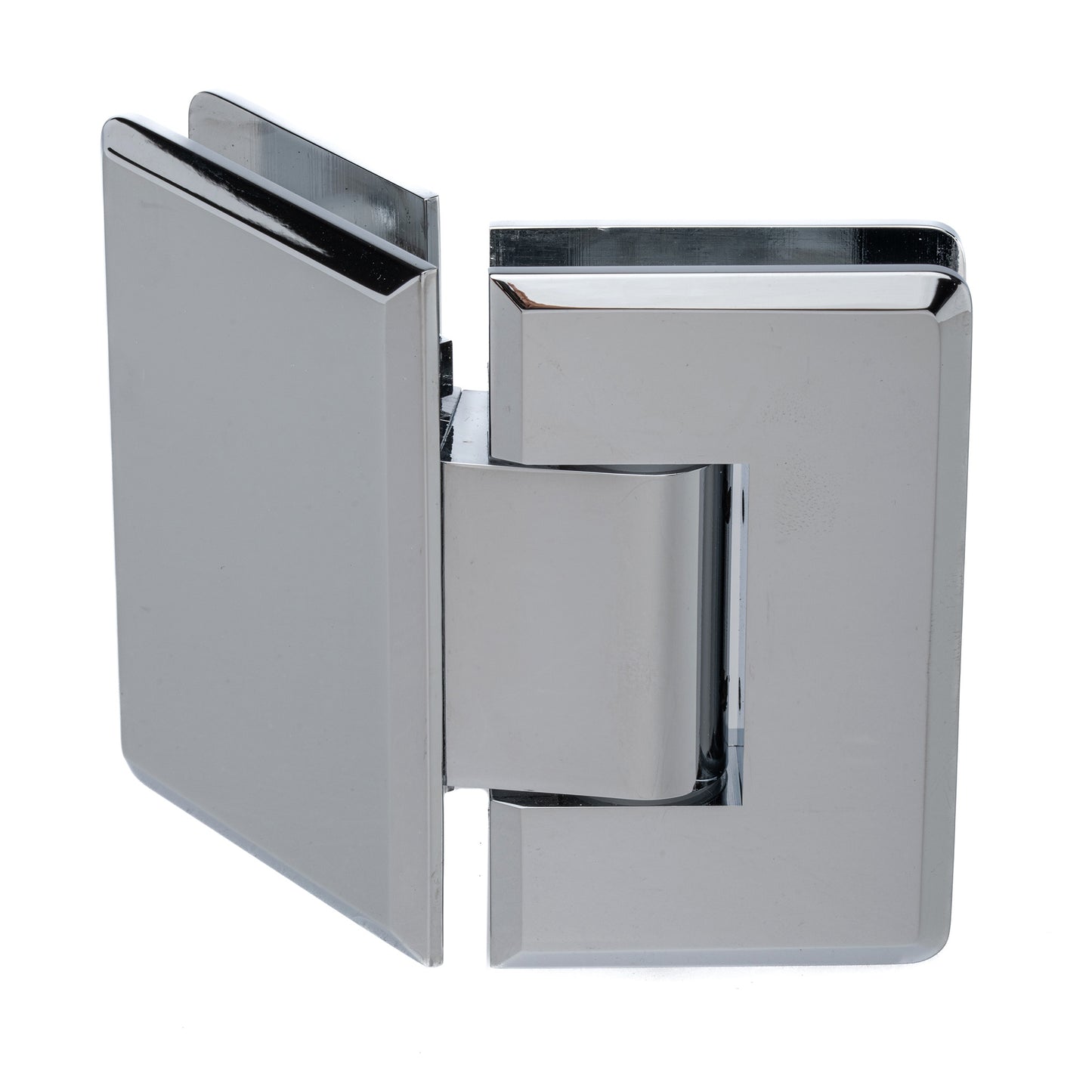 Adjustable 135 Degree Standard Duty Glass-to-Glass Hinge with Beveled Edges