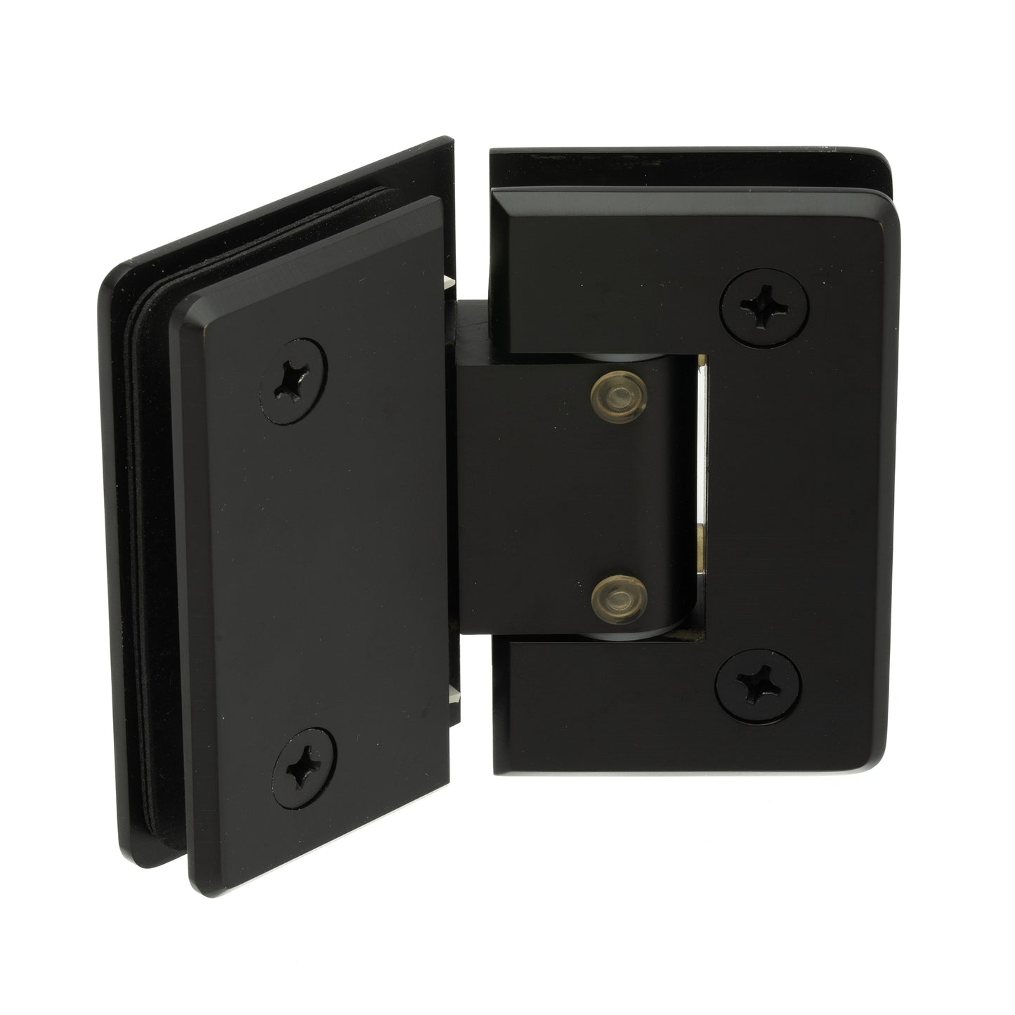 Adjustable 135 Degree Standard Duty Glass-to-Glass Hinge with Beveled Edges