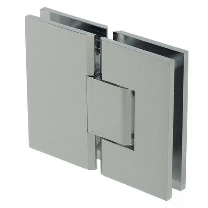 Adjustable 180 Degree Heavy Duty Glass-to-Glass Hinge with Squared Corners